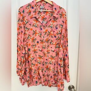 Ulla Popken Pink Floral Tunic